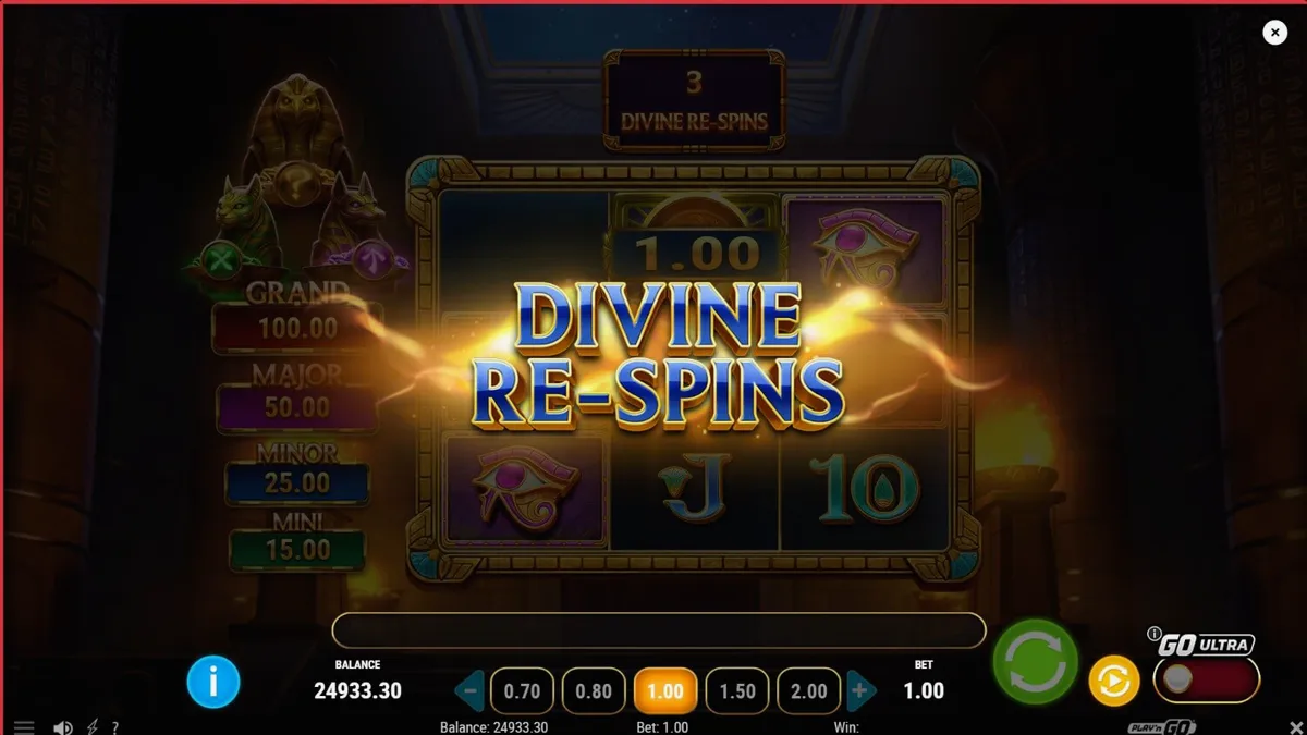 Tampilan antarmuka game slot Temple of Three di layar smartphone